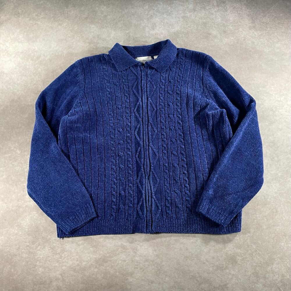Vintage Women’s Alfred Dunner Royal Blue Full Zip Sweater